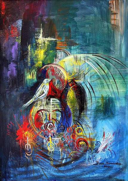 Painting from Bora Dervişoğlu's Kuş Rüyası (Bird Dream) series (001)