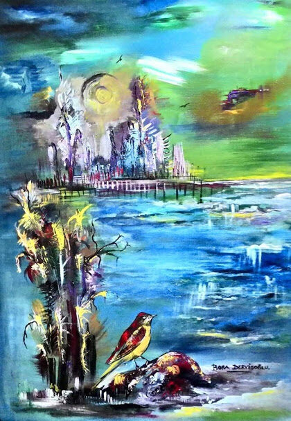 Painting from Bora Dervişoğlu's Kuş Rüyası (Bird Dream) series (006)